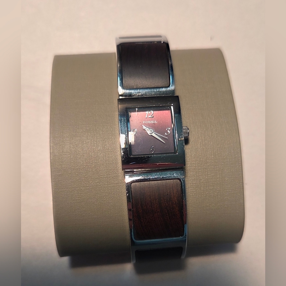 FOSSIL F2 ES-1539 All Stainless Steel Quartz Women's Watch New Battery W/ Case
